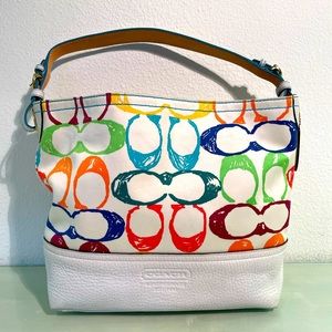 Coach Shoulder Bag Rainbow Scribble 2150 Hobo Style